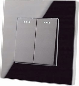 Lépcsőkapcsoló kapcsoló dupla fekete szett Miuun kerettel