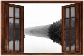 Poszterek 90x60 Tó sziget Fekete