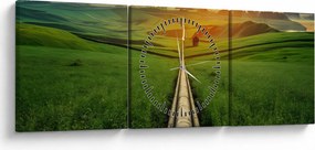 Kép - Napfelkelte a völgy felett (órával) (90x30 cm)