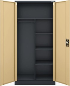 Többfunkciós fém szekrény, antracit / dió, 900x1850x450 mm: DAWID Eco Design