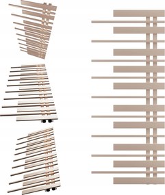 Fürdőszobai radiátor Zongora 1280x570 Arany Rózsaszín Jobbos