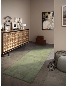 Zöld kézi szövésű gyapjú futószőnyeg 80x250 cm Alexis – Villeroy&amp;Boch