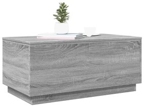szürke sonoma színű dohányzóasztal LED-lámpákkal 90x50x40 cm