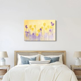 Kép - Lila és sárga virágok (90x60 cm)