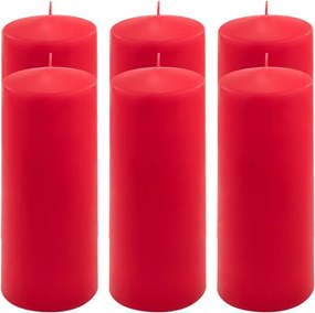 Gyertya készlet 20 cm Ø 7,5 cm 6 db piros