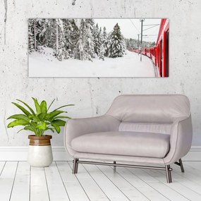 Kép - Vonat a havas tájban (120x50 cm)