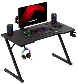 Gamer asztal, 120 x 60 cm, fekete