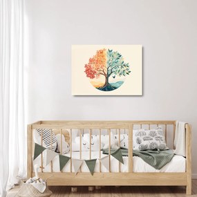Üveg kép – Duális fa pillangóval (70x50 cm)