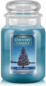 Merry Lights Country Candle nagy illatgyertya 2 kanóccal (737g)