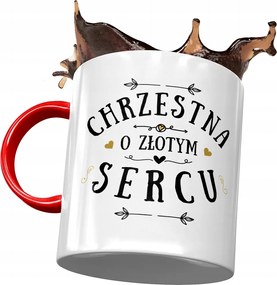 Piros Bögre Keresztanyának Születésnapra Ajándék Nyomtatott Fotóval