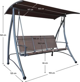 Kerti hinta, barna/sötétszürke, LAMIA