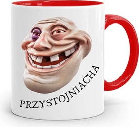 Piros Bögre Ajándék Jóképű Fiúnak fényképes nyomtatással