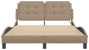 cappuccino színű ágykeret LED-ekkel matrac nélkül Zadar 120 x 200 cm