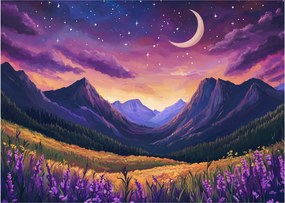 Kép - Lila táj (70x50 cm)
