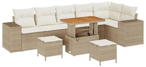 Kerti Kanapé Szett párnával 9 pcs Beige és krém 90 x 55 x 71 cm