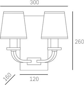 Cosmolight NEW YORK 1 W02510AU-BK Plafonlámpa 2x40W/E14 IP20
