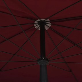 bordó napernyő rúddal 200 x 130 cm