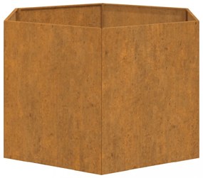 rozsda színű corten acél növénytartó 60 x 60 x 45 cm