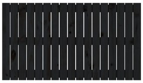 fekete tömör fenyőfa fali fejtámla 108 x 3 x 60 cm