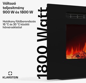Klarstein Galeras Smart Intelligens elektromos kandalló, 2 hőmérséklet beállítás, 16 - 30°, LED lángillúzió, IOT csatlakozási lehetőség