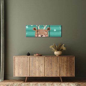 Kép - Szarvas (órával) (90x30 cm)