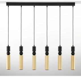 Jupiter 2008 - Csillár zsinóron ALAS 6xGU10/10W/230V arany/fekete