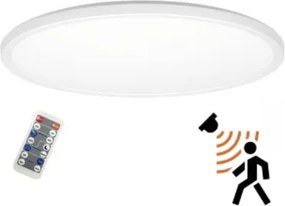 LED-es plafon mikrohullámú érzékelővel kerek 30cm 24W fehér IP65 távirányítóval