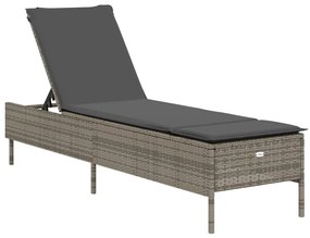 2 db világosszürke polyrattan napozóágy párnával
