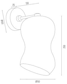 Argon 8046 - Fali lámpa SALERNO 1xE27/15W/230V arany