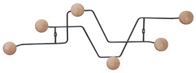 Fekete fém fali fogas Zig Zag – PT LIVING