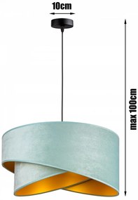 Menta színű textil búrás függőlámpa Glimex Abazur Premium 1xE27 GA0111