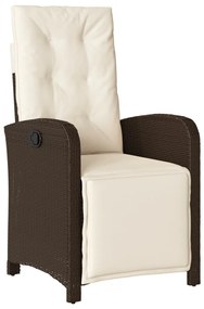 3 részes barna polyrattan bisztrógarnitúra párnákkal