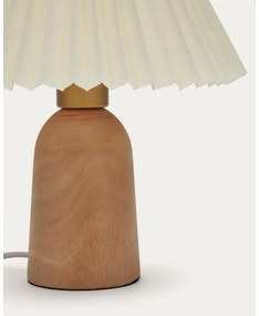 Bézs-natúr színű kaucsukfa asztali lámpa textil búrával (magasság 33 cm) Benicarlo – Kave Home