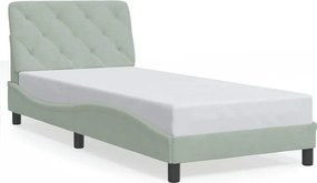vidaXL világosszürke bársony ágykeret matrac nélkül 80x200 cm