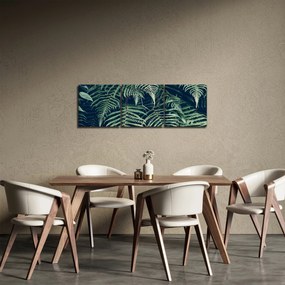 A páfrány levelek képe (órával) (90x30 cm)