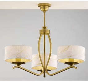 Jupiter 2109 - Csillár rúdon KASZMIR 3xE27/15W/230V fehér/arany/márvány dekor