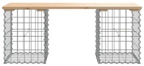 tömör fenyőfa gabion kerti pad 103x31x42 cm