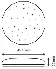 LED állítható fényerejű mennyezeti lámpa INDUS LED/60W/230V 2700-6500K DO