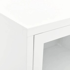 fehér acél és üveg TV-szekrény 90 x 30 x 44 cm