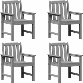 vidaXL Kerti Szék 4 pcs Világosszürke 65.5 x 59 x 88 cm Polietilén