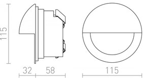 RED-Design Rendl-R10558- LED Kültéri beépített lámpa ASTERIA LED/3W/230V IP54