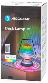 Aigostar- LED RGB Dimmelhető újratölthető asztali lámpa LED/1W/5V 1800mAh 20 cm + távirányító