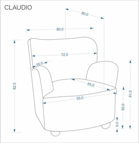 Claudio fotel cappuccino színben