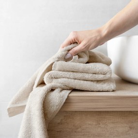 Goldea bambuszszálas törölköző és fürdőlepedő - natúr színű 30 x 50 cm