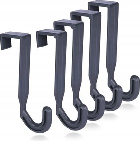 Akasztós Ajtós Szekrény Fúrás Nélkül Törölközőtartó Szürke 5 Db