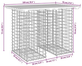 tömör duglászfenyő gabion kerti pad 100x70x72 cm