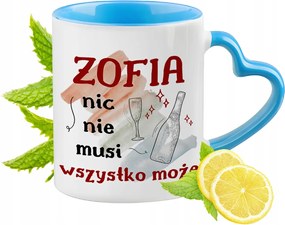 Zsófinak Kék Bögre Szív Alakú Füllel Kávé Ajándék