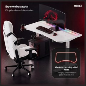 Fehér elektromos gamer asztal Diablo X-Forge 1600