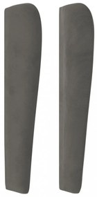 sötétszürke bársony fejtámla szárnyakkal 103 x 23 x 118/128 cm