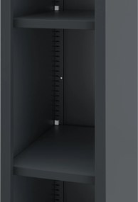 Keskeny fém irattároló polc dokumentumokhoz antracit: TIM 250 x 1950 x 600 mm